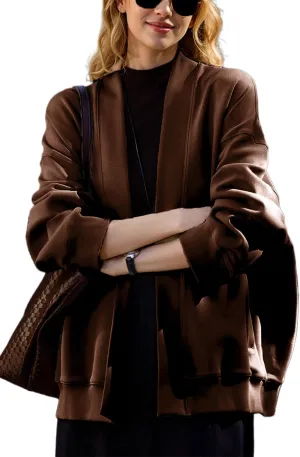 2025 Spring Streetwear Oversized Loose Lightweight Open Front Cardigan Sweaters for Women no Zip Up Casual Hoodies Sweatshirt