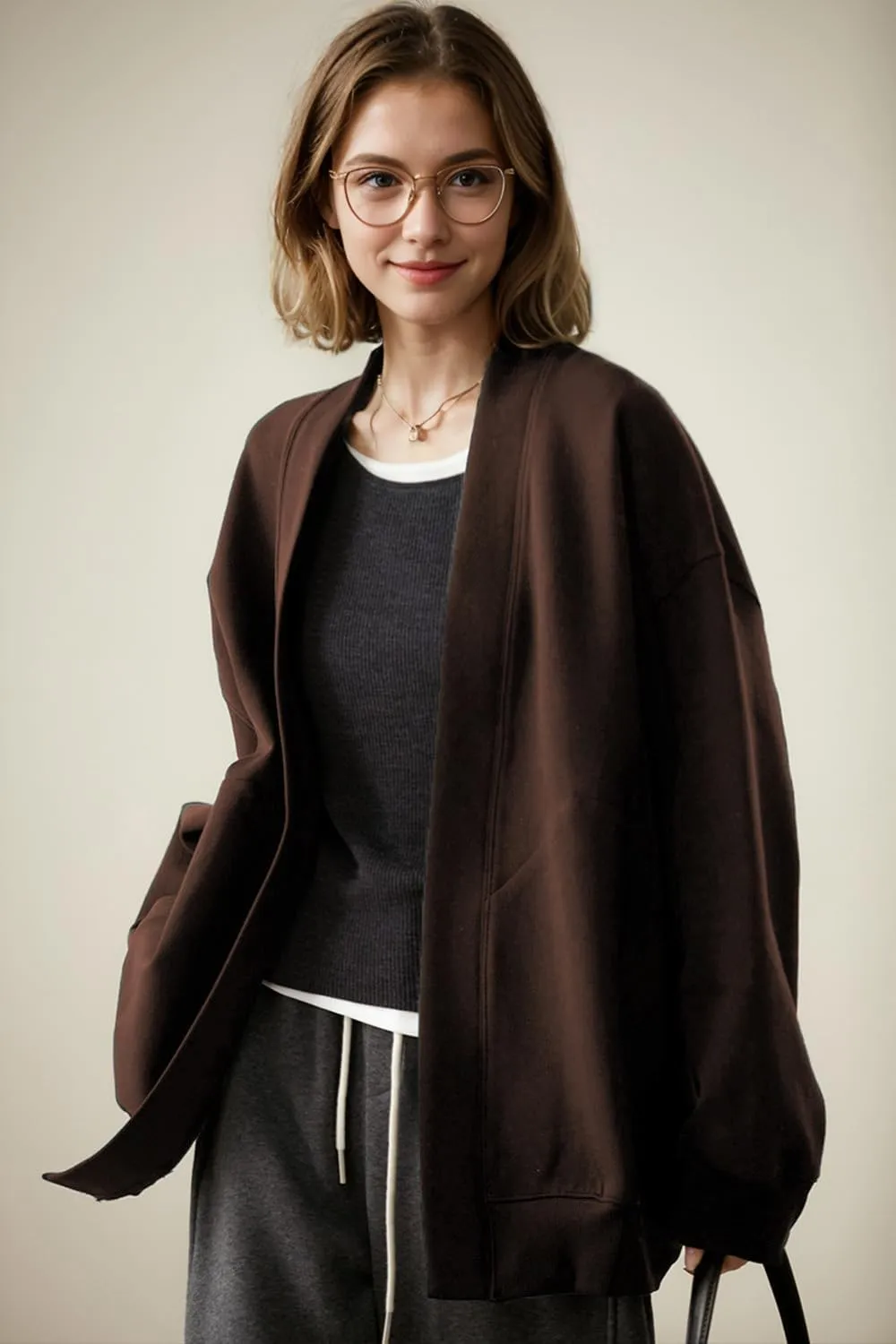 2025 Spring Streetwear Oversized Loose Lightweight Open Front Cardigan Sweaters for Women no Zip Up Casual Hoodies Sweatshirt