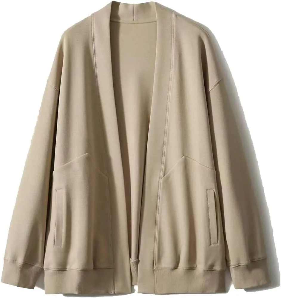 2025 Spring Streetwear Oversized Loose Lightweight Open Front Cardigan Sweaters for Women no Zip Up Casual Hoodies Sweatshirt