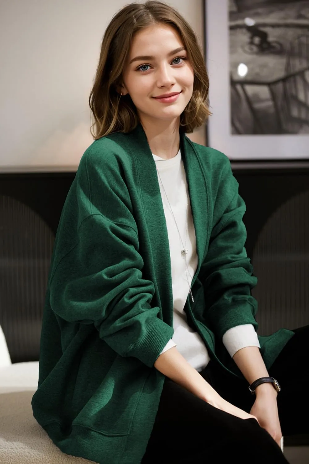 2025 Spring Streetwear Oversized Loose Lightweight Open Front Cardigan Sweaters for Women no Zip Up Casual Hoodies Sweatshirt