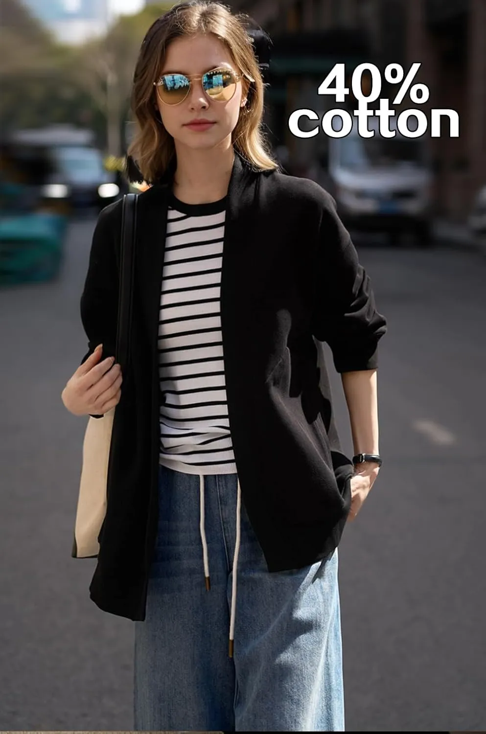 2025 Spring Streetwear Oversized Loose Lightweight Open Front Cardigan Sweaters for Women no Zip Up Casual Hoodies Sweatshirt