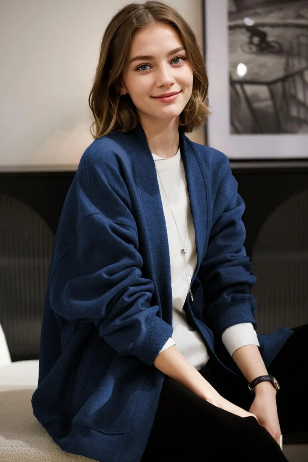2025 Spring Streetwear Oversized Loose Lightweight Open Front Cardigan Sweaters for Women no Zip Up Casual Hoodies Sweatshirt