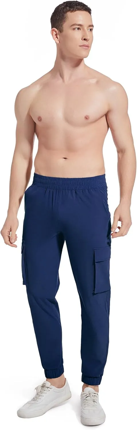 27" Cargo Joggers for Short Men Athletic Hiking Pants Casual Lightweight Sweatpants with Pockets