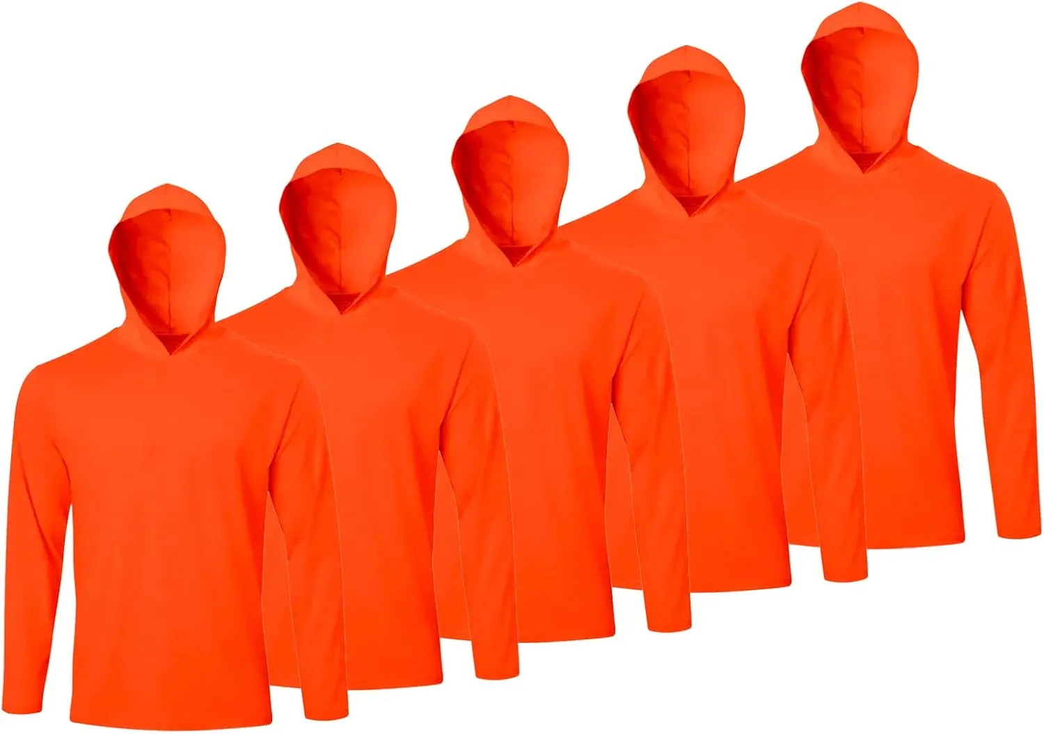 5 Pack Men's Long Sleeve Tees Quick Dry UV Protection Pullover Hoodies Gym Workout Outdoor Sports Athletic Shirts