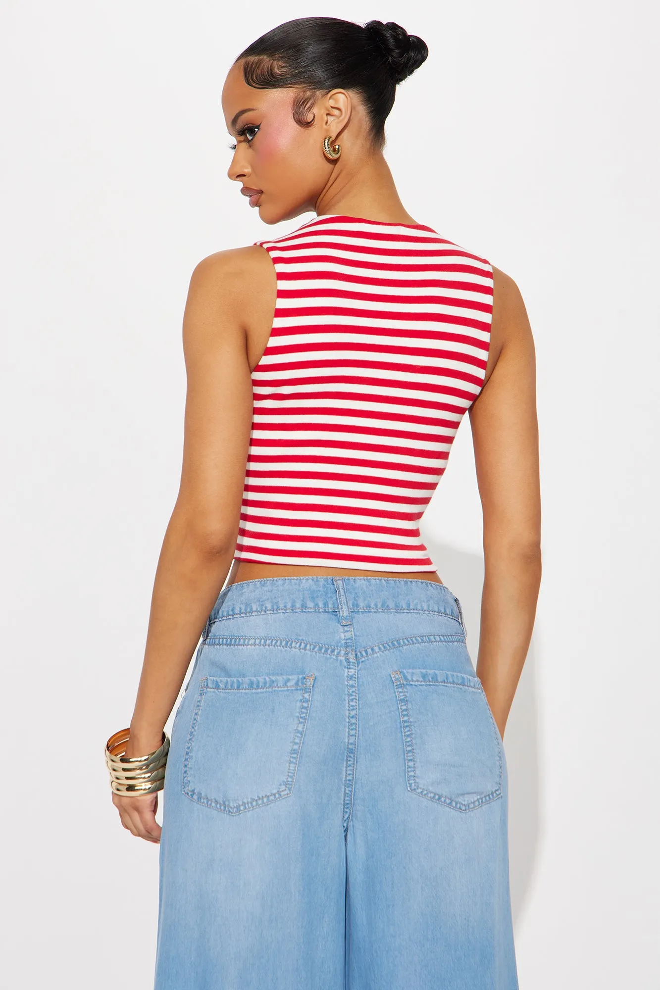 Ada Double Lined Tank - Red/White