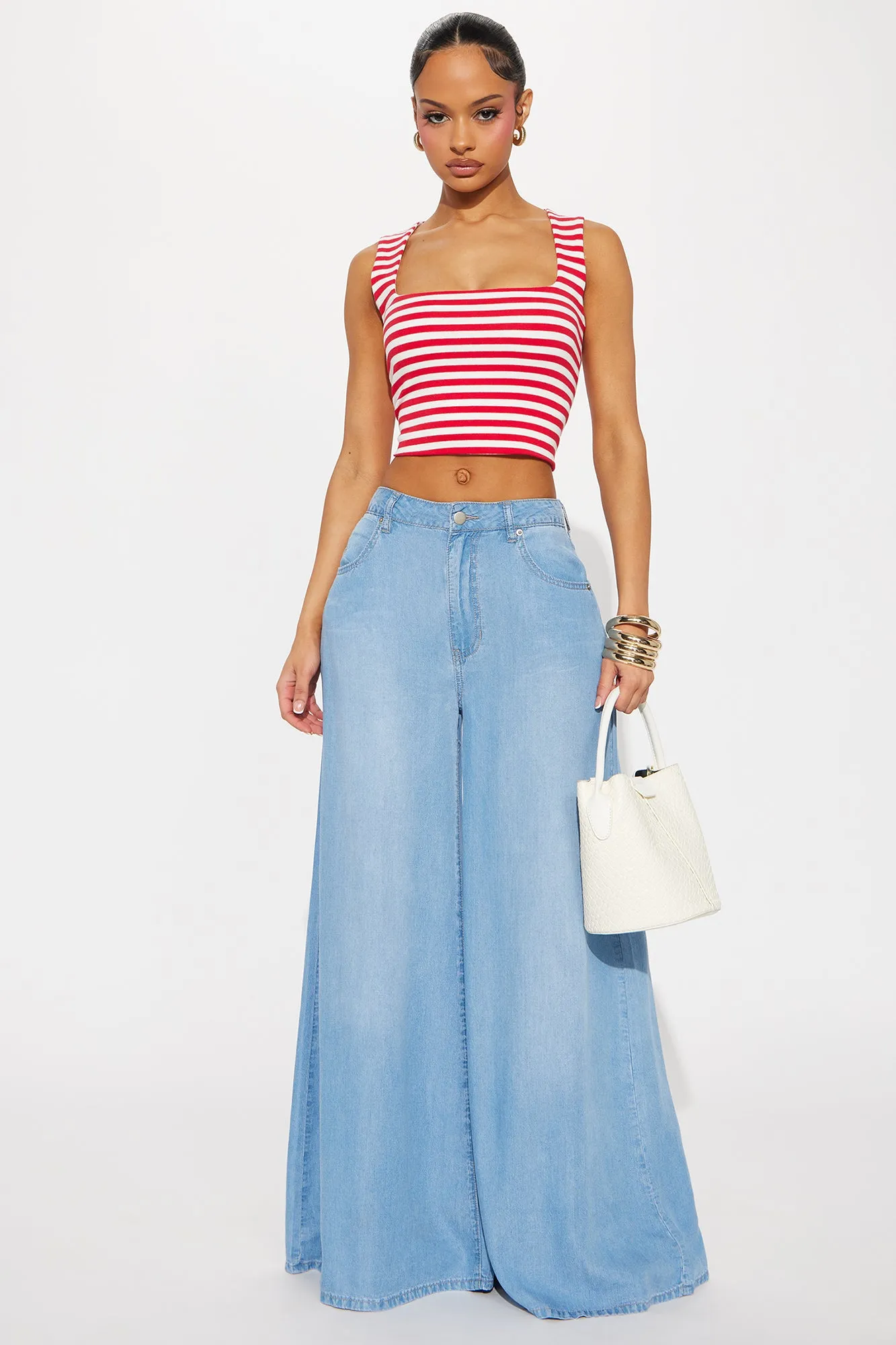 Ada Double Lined Tank - Red/White