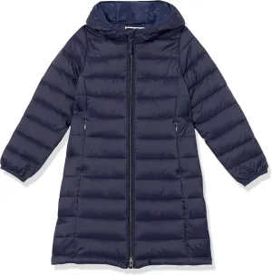 Amazon Essentials Girls and Toddlers' Long Lightweight Hooded Puffer Jacket