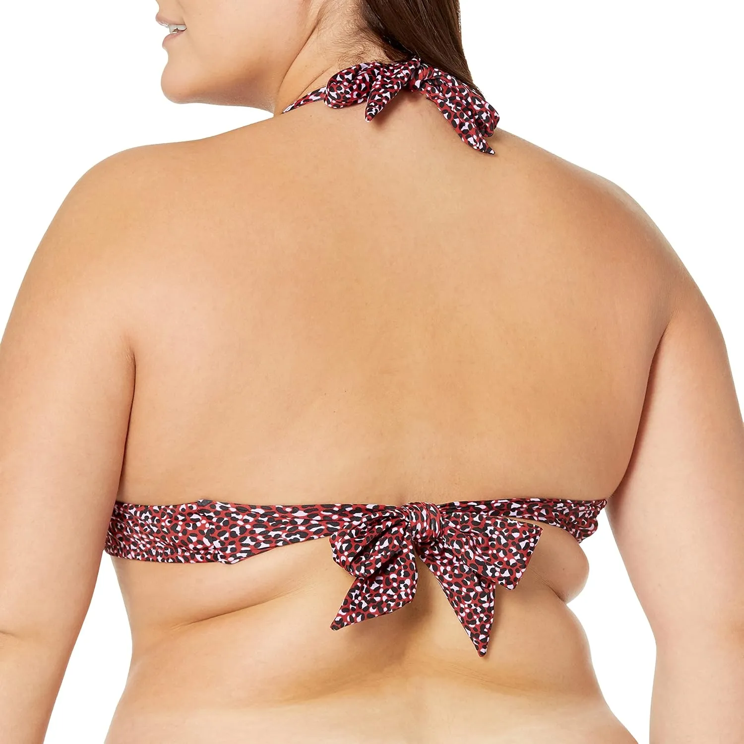Amazon Essentials Women's Light-Support Tie Halter Bikini Swimsuit Top (Available in Plus Size)
