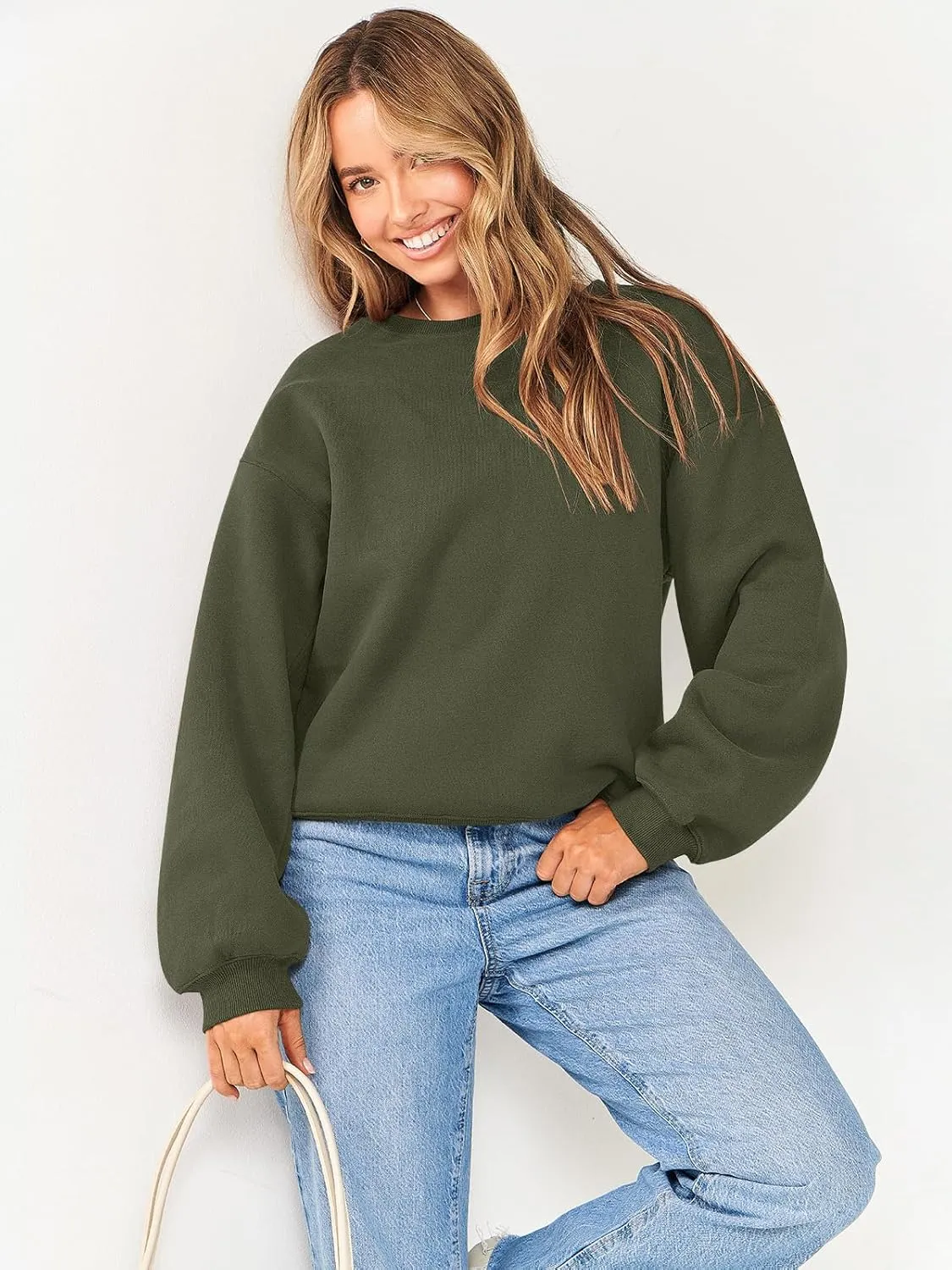 ANRABESS Women's Sweatshirts Crewneck Fleece Oversized Pullover Hoodies Cute Shirts Tops Teen Girls Preppy Clothes 2025