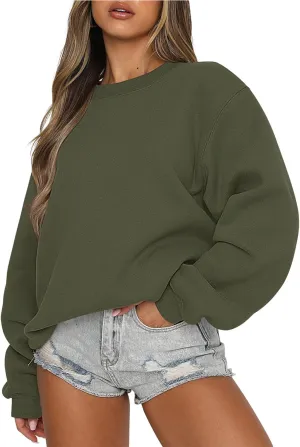 ANRABESS Women's Sweatshirts Crewneck Fleece Oversized Pullover Hoodies Cute Shirts Tops Teen Girls Preppy Clothes 2025