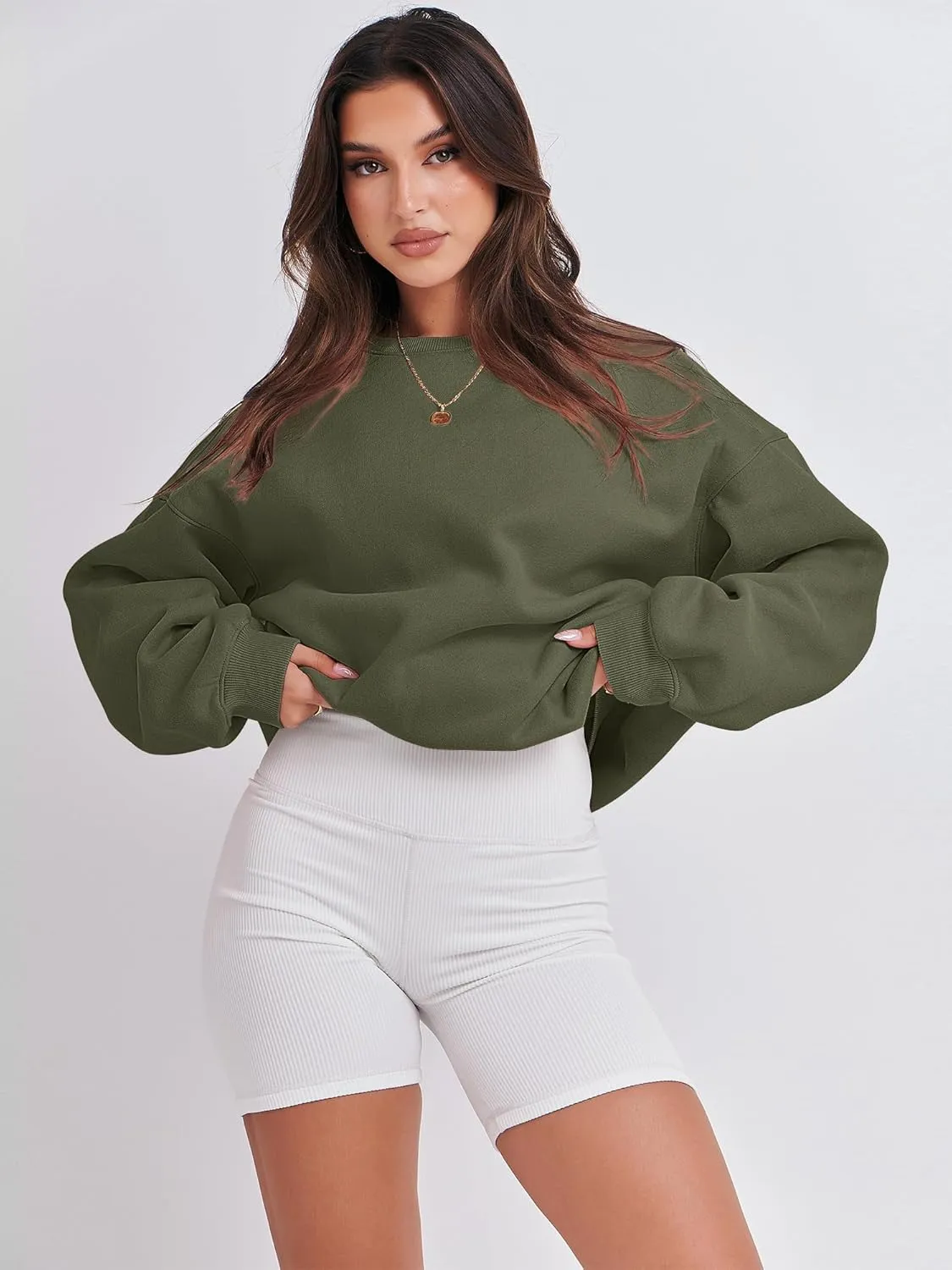 ANRABESS Women's Sweatshirts Crewneck Fleece Oversized Pullover Hoodies Cute Shirts Tops Teen Girls Preppy Clothes 2025