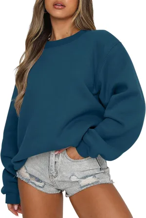 ANRABESS Women's Sweatshirts Crewneck Fleece Oversized Pullover Hoodies Cute Shirts Tops Teen Girls Preppy Clothes 2025