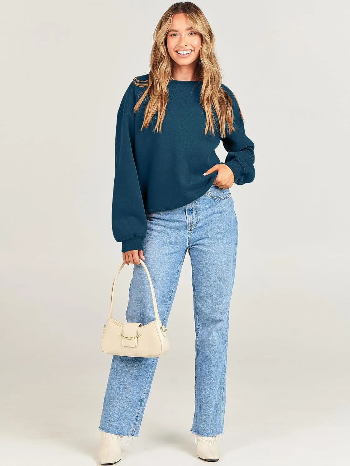 ANRABESS Women's Sweatshirts Crewneck Fleece Oversized Pullover Hoodies Cute Shirts Tops Teen Girls Preppy Clothes 2025