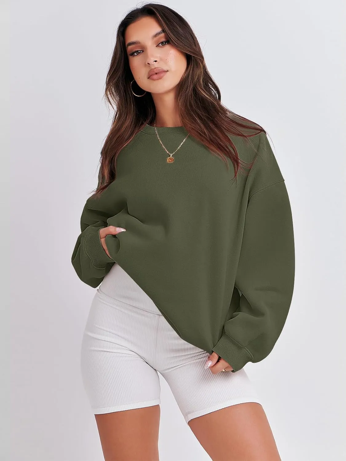 ANRABESS Women's Sweatshirts Crewneck Fleece Oversized Pullover Hoodies Cute Shirts Tops Teen Girls Preppy Clothes 2025