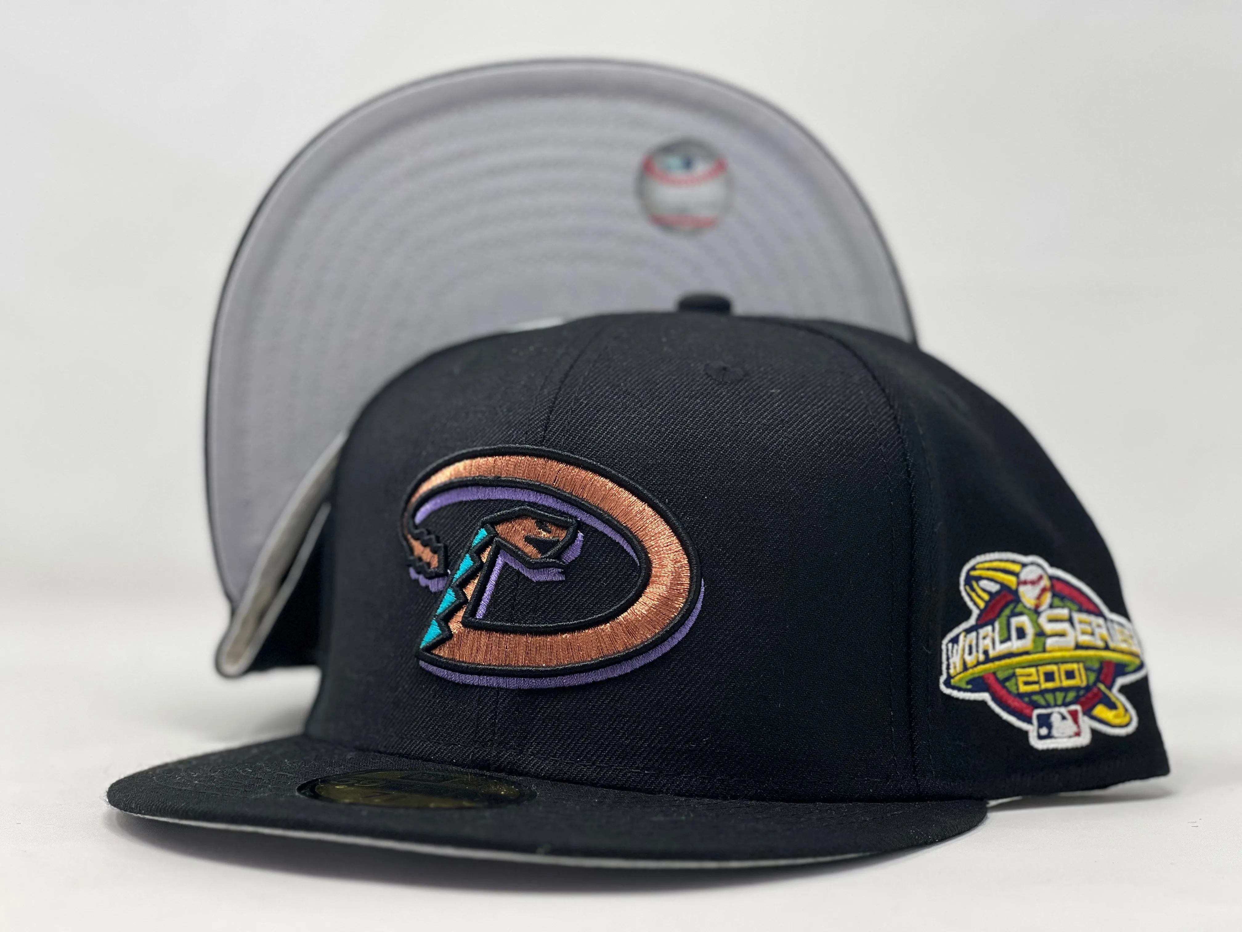 Arizona Diamondbacks 2001 World Series Gray Brim New Era Fitted Hat
