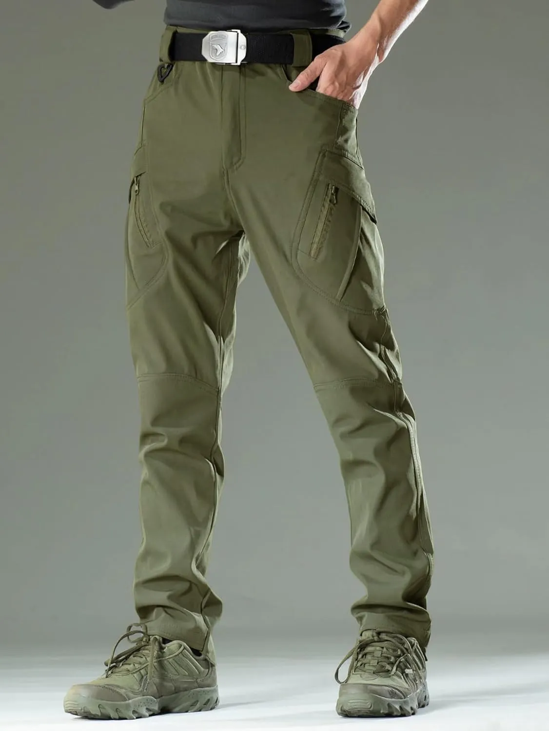 AUTIWITUA Men's Tactical Cargo Pants Water Resistant Lightweight Hiking Pants Outdoor Work Pants with Multi Pockets(No Belt)