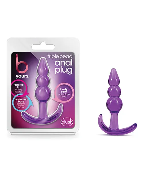 B Yours Triple Bead Anal Plug - Purple