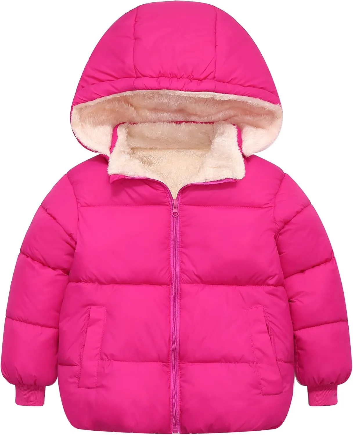 Baby Boys Girls Winter Coats for Toddler Kids Infants Baby Light Puffer Warm Thick Hooded Down Jacket for 2-7 Years