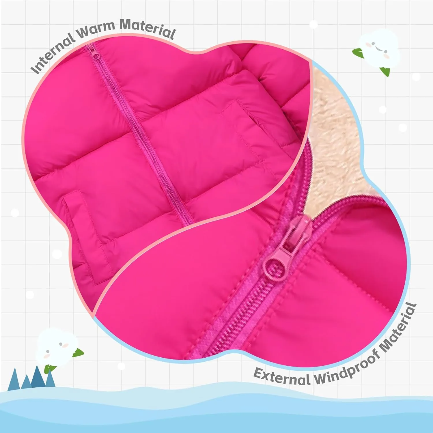 Baby Boys Girls Winter Coats for Toddler Kids Infants Baby Light Puffer Warm Thick Hooded Down Jacket for 2-7 Years