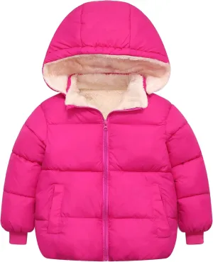 Baby Boys Girls Winter Coats for Toddler Kids Infants Baby Light Puffer Warm Thick Hooded Down Jacket for 2-7 Years