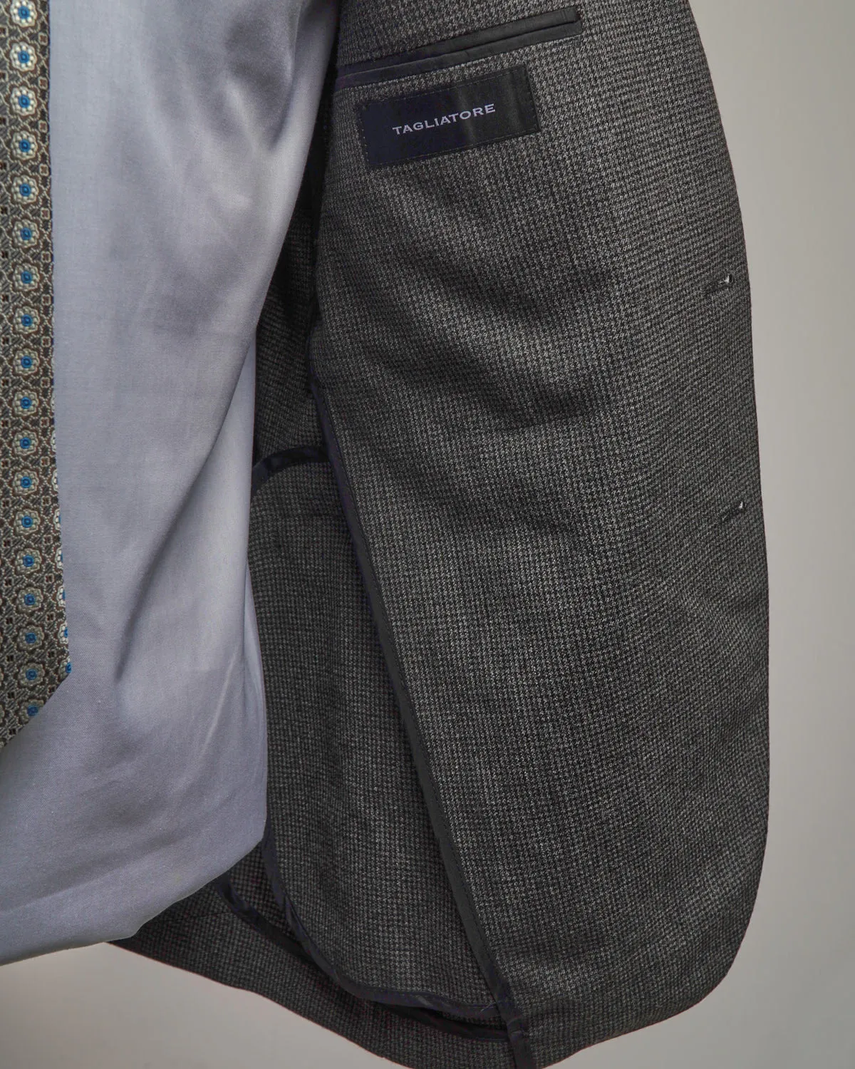 Black Brown And Grey Mini Houndstooth Soft Suit
