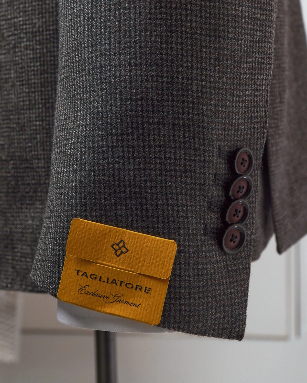 Black Brown And Grey Mini Houndstooth Soft Suit