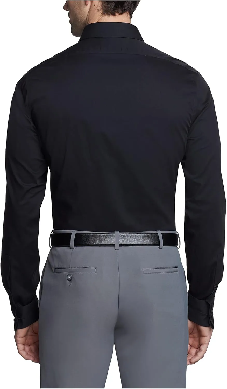 Calvin Klein Men's Non Iron Slim Fit Herringbone French Cuff Dress Shirt