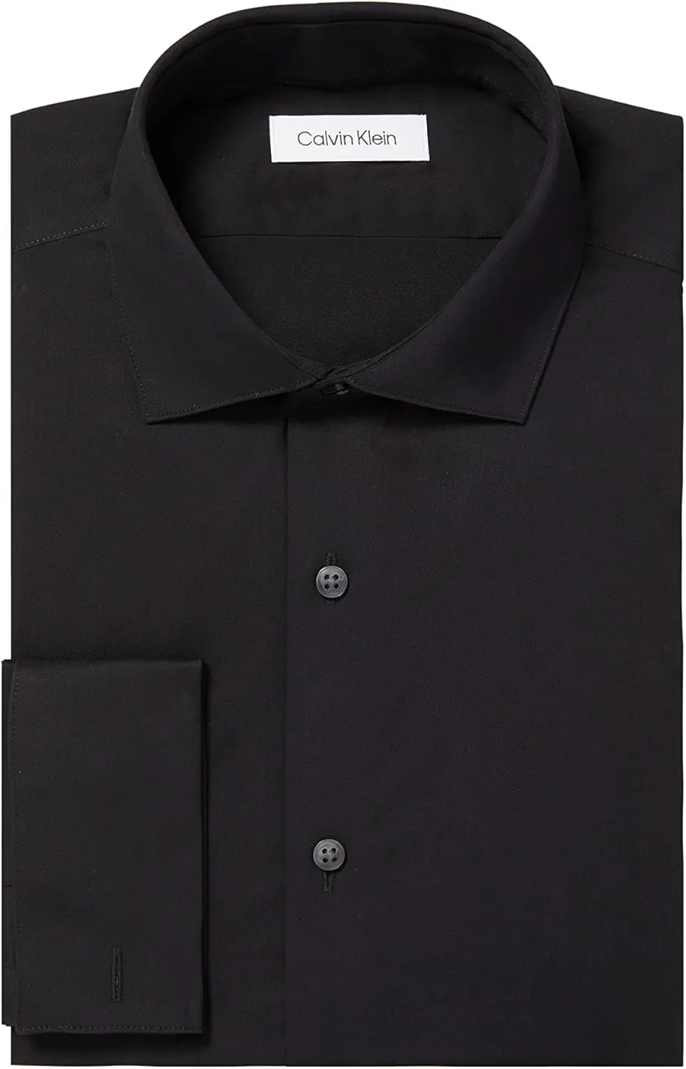 Calvin Klein Men's Non Iron Slim Fit Herringbone French Cuff Dress Shirt