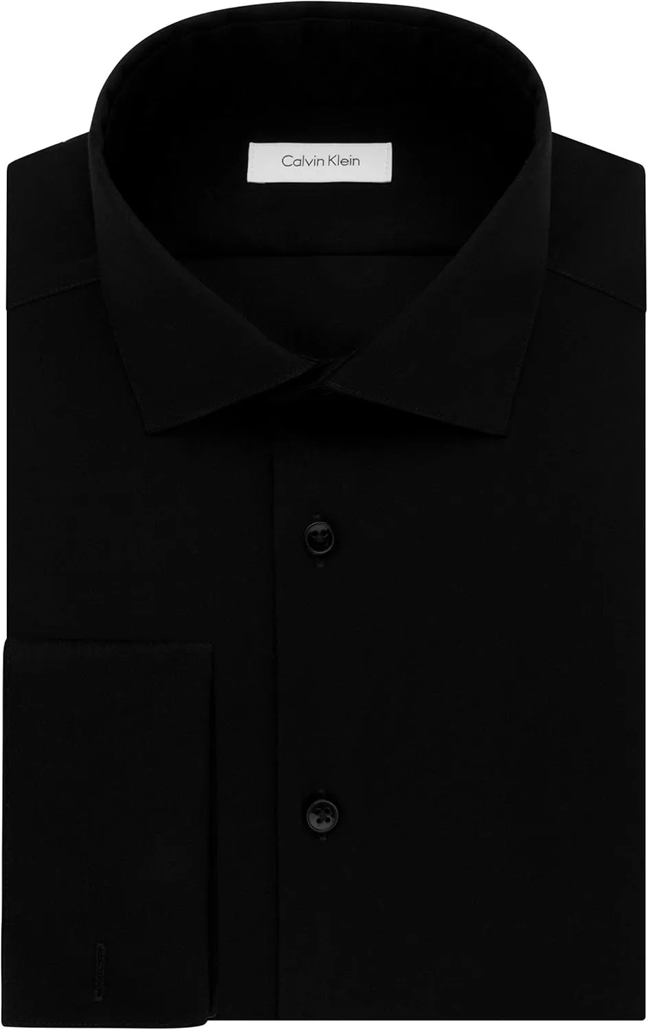 Calvin Klein Men's Non Iron Slim Fit Herringbone French Cuff Dress Shirt