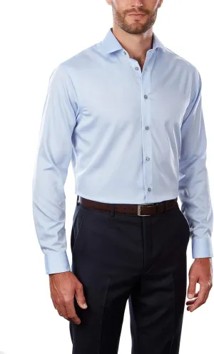 Calvin Klein Men's Regular Fit Non Iron Herringbone Solid, Blue, 16.5/32-33