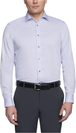 Calvin Klein Men's Regular Fit Non Iron Herringbone Solid, Lilac, 17/32-33