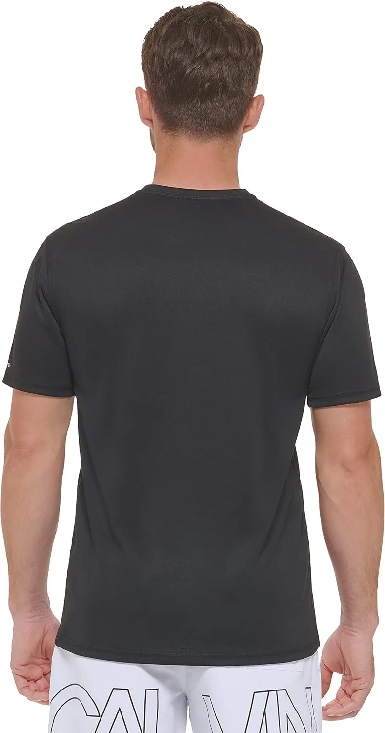 Calvin Klein Men's Standard Light Weight Quick Dry Short Sleeve 40  UPF Protection Active Top