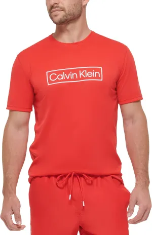 Calvin Klein Men's Standard Light Weight Quick Dry Short Sleeve 40  UPF Protection Active Top