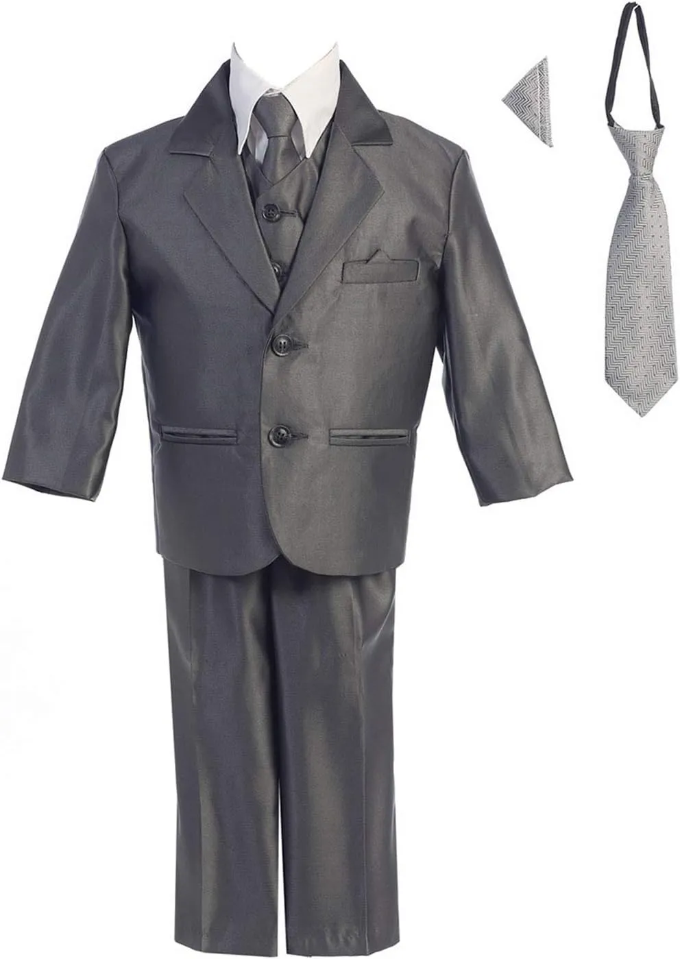 Charcoal Grey Boys Suit,Light Grey Toddler,Ring Bearer,Kids Gray Tuxedo,Communion,Boys' Suits,Trajes para Nios de Vestir