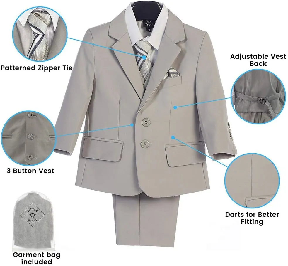 Charcoal Grey Boys Suit,Light Grey Toddler,Ring Bearer,Kids Gray Tuxedo,Communion,Boys' Suits,Trajes para Nios de Vestir