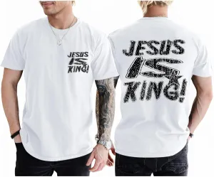 Christian Shirts for Men Jesus is King Tshirt God Faith Inspirational Religious Sayings Tees Funny Bible Verse Tops