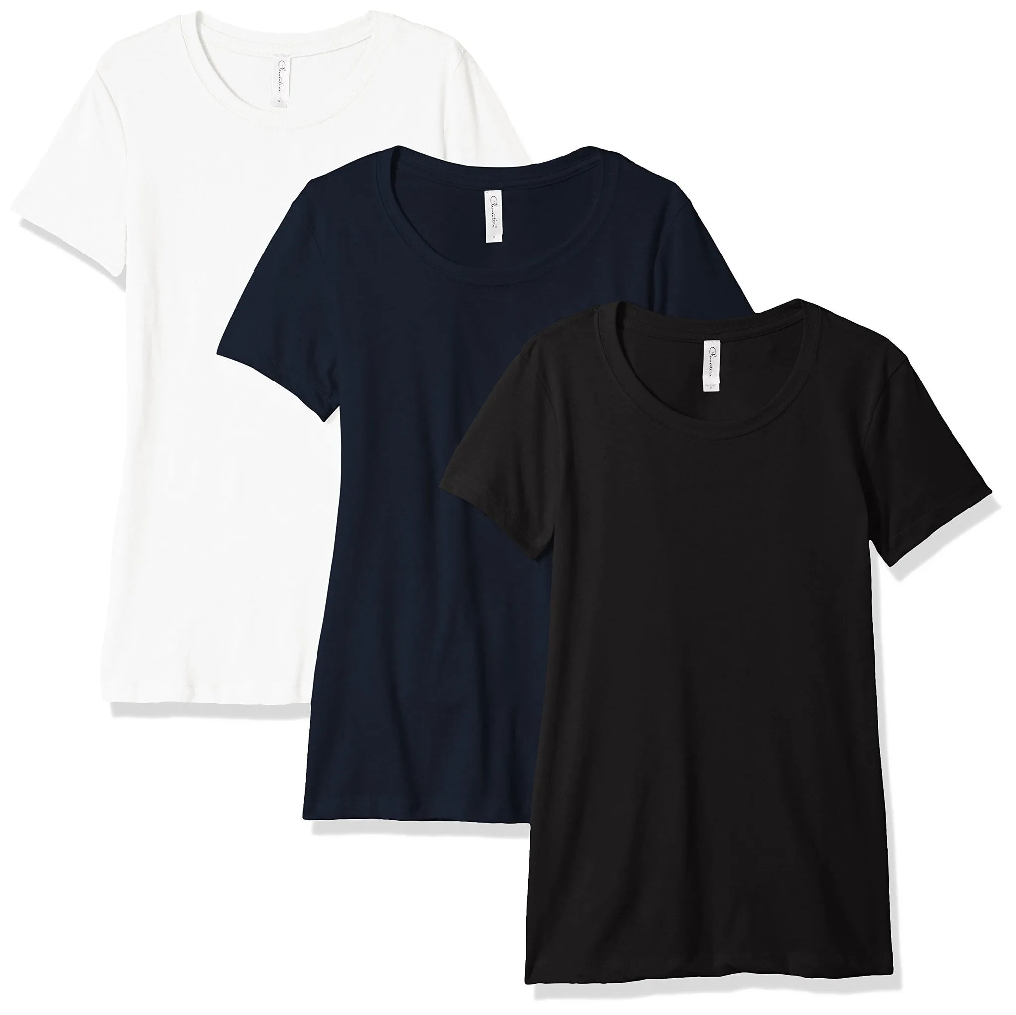 Clementine Women's Petite Plus Ideal Crew Neck Tee (Pack of 3)