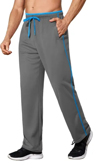 COOFANDY Mens Athletic Workout Pants Open Bottom Sweatpants Mesh Gym Pants for Runnning, Training,Casual