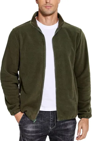 COOFANDY Men's Soft Polar Fleece Jacket Lightweight Full Zip Jackets Casual Outdoor Warm Jackets Coats with Pockets
