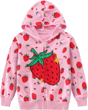 DDSOL Baby Girl Zip-up Jacket Toddler Hoodie Sweatshirt Light Winter Coat Fall Outwear 2t-7t