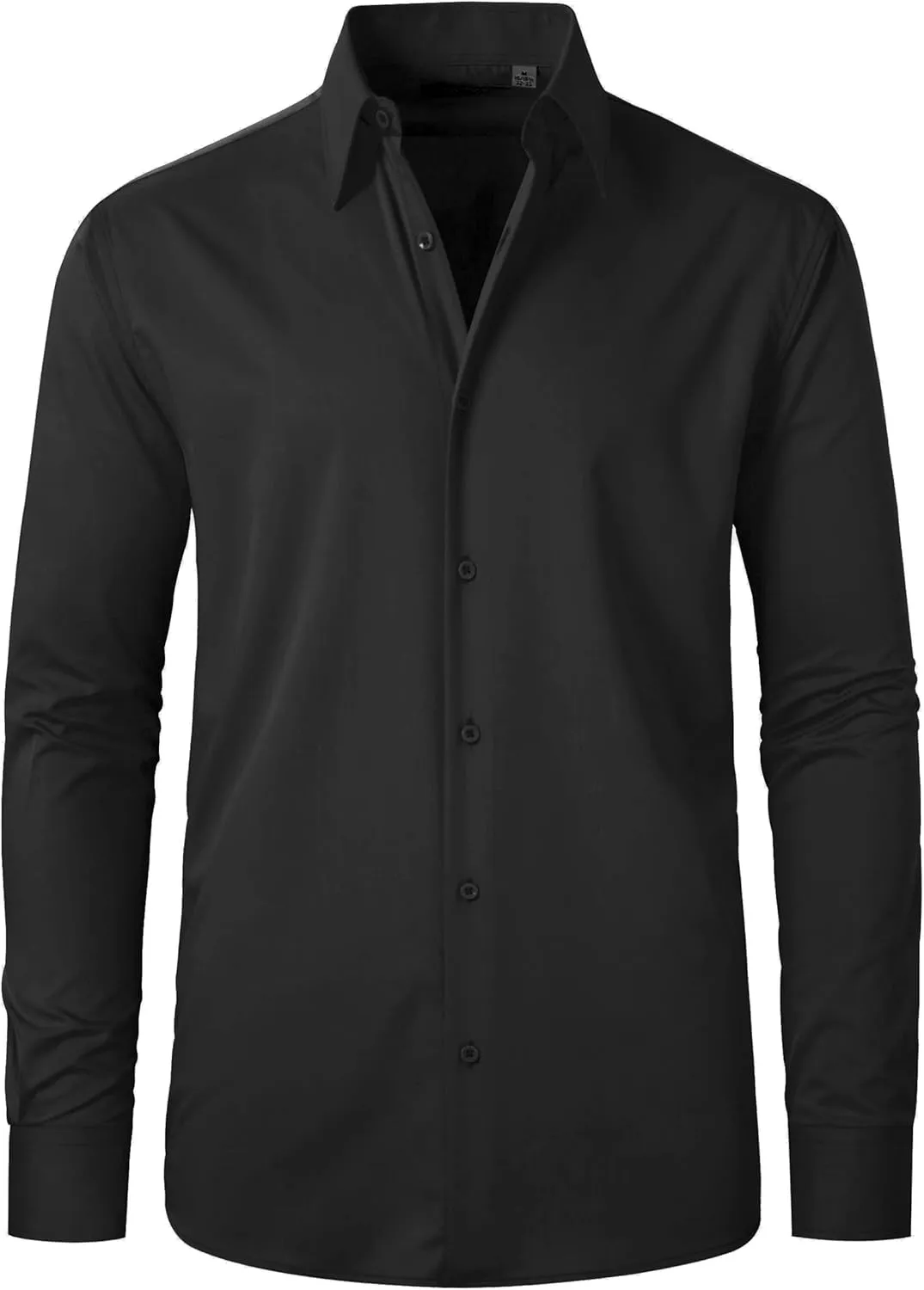 FAHIZO Men's Dress Shirt Regular Fit Soild Business Formal Long Sleeve Button Up Stretch Shirts