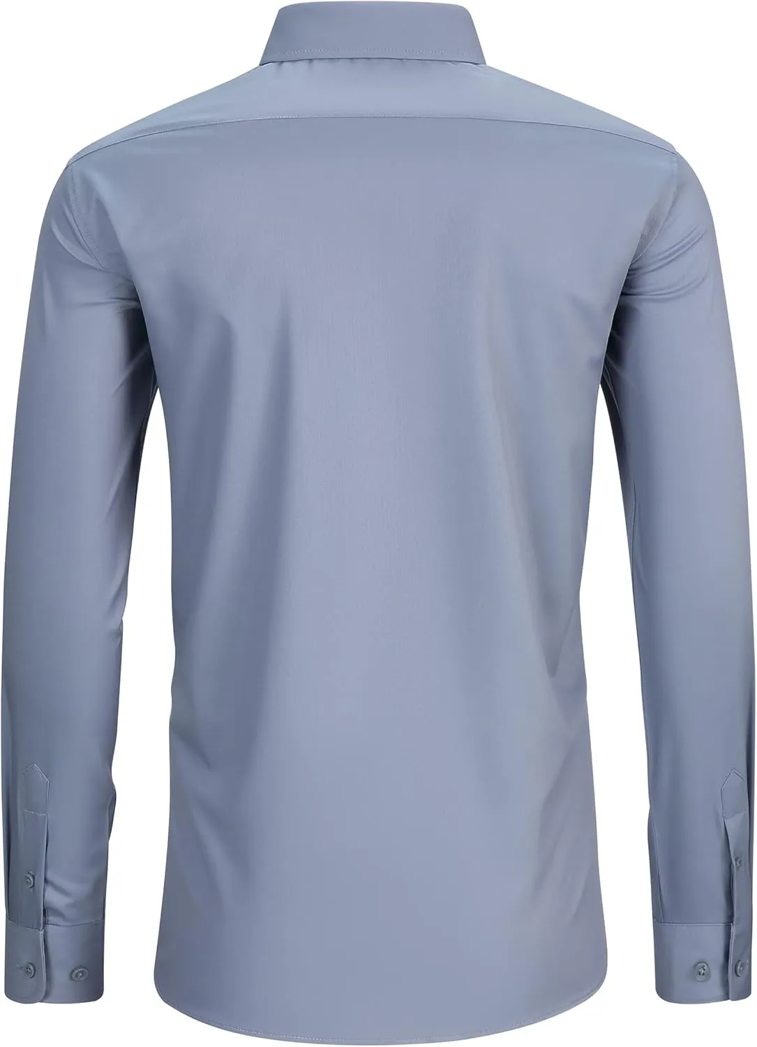 FAHIZO Men's Dress Shirt Regular Fit Soild Business Formal Long Sleeve Button Up Stretch Shirts