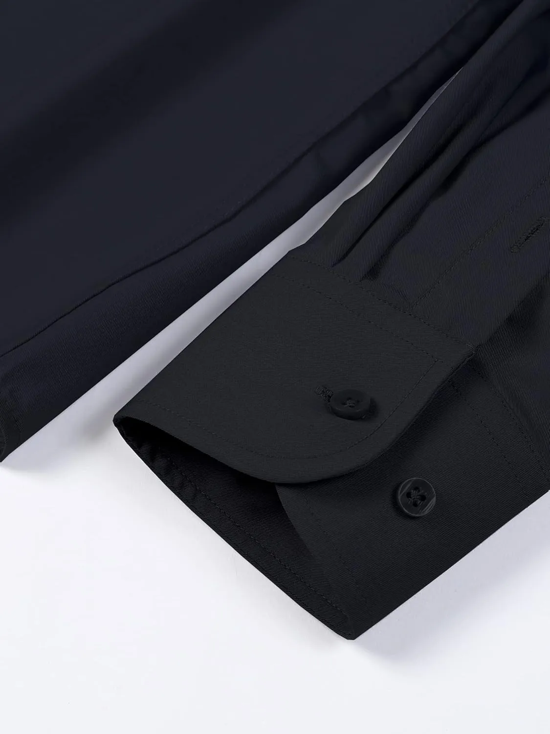 FAHIZO Men's Dress Shirt Regular Fit Soild Business Formal Long Sleeve Button Up Stretch Shirts