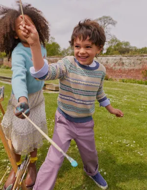 Fair Isle Stripe Crew Jumper-Soft Multi Stripe