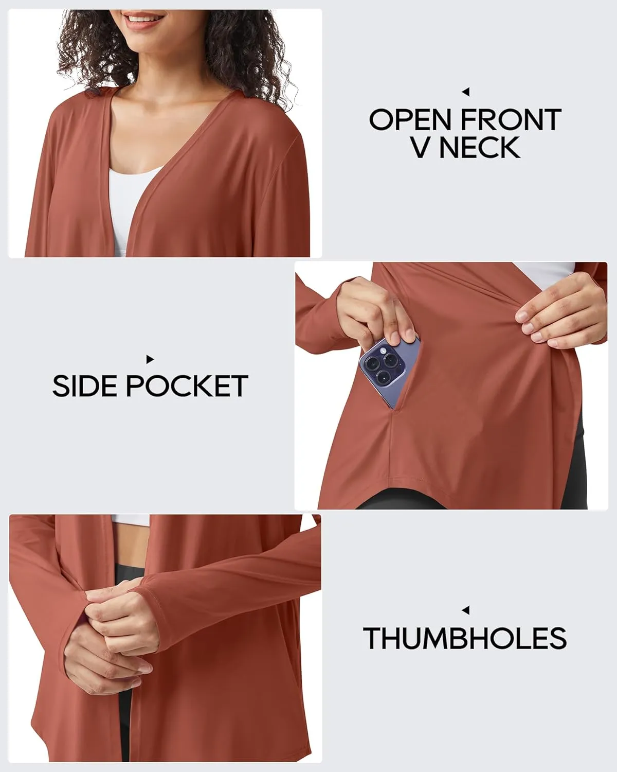 G4Free Lightweight Cardigans for Women UPF 50  Long Sleeve Sun Shirts Open Front Summer Cover Ups UV Protection