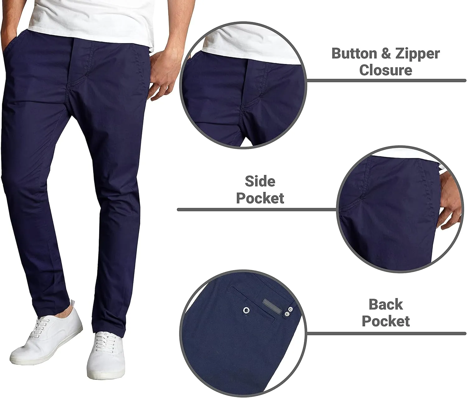 Galaxy by Harvic Slim Fit Men's Stretch Chino Pants