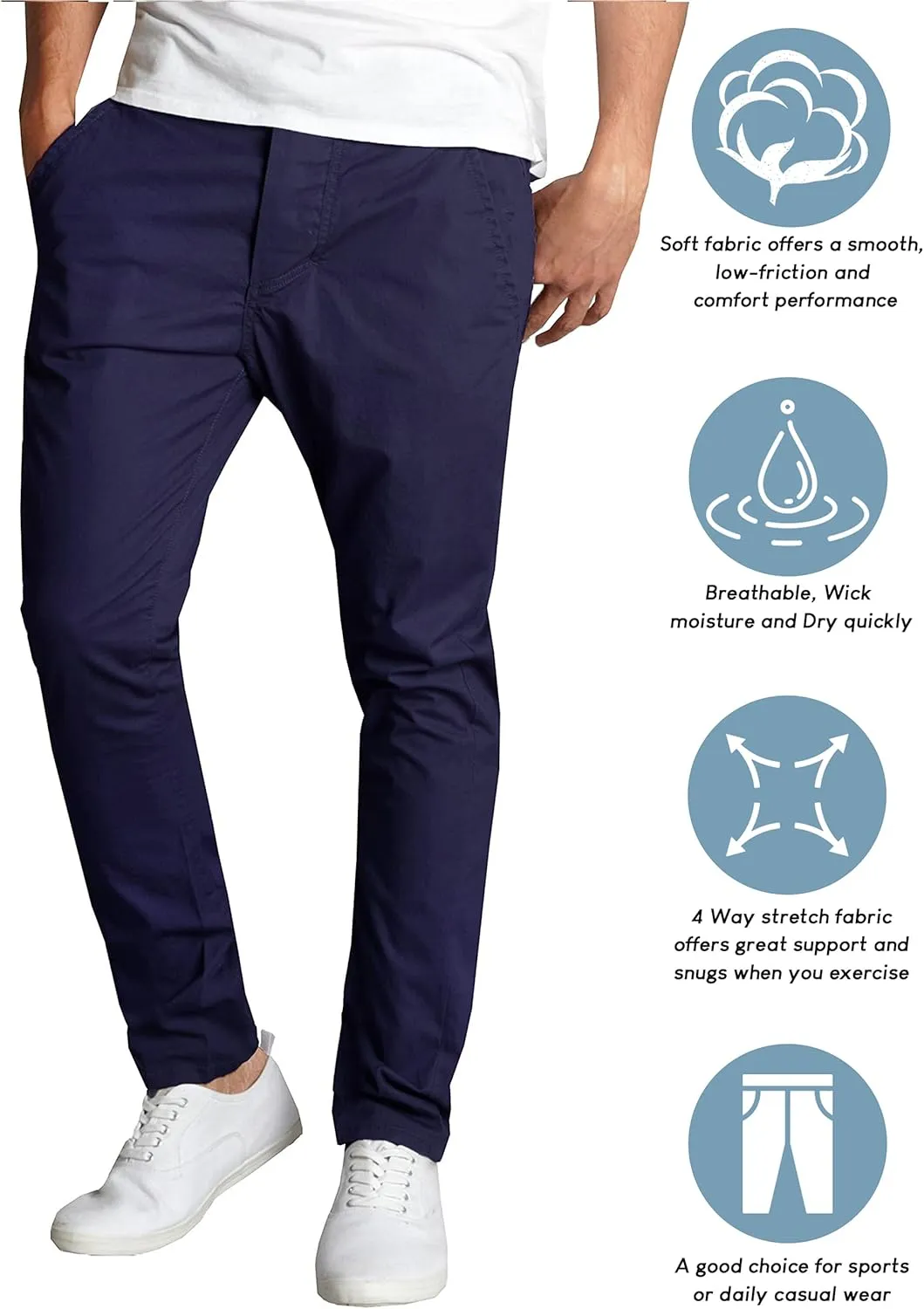 Galaxy by Harvic Slim Fit Men's Stretch Chino Pants