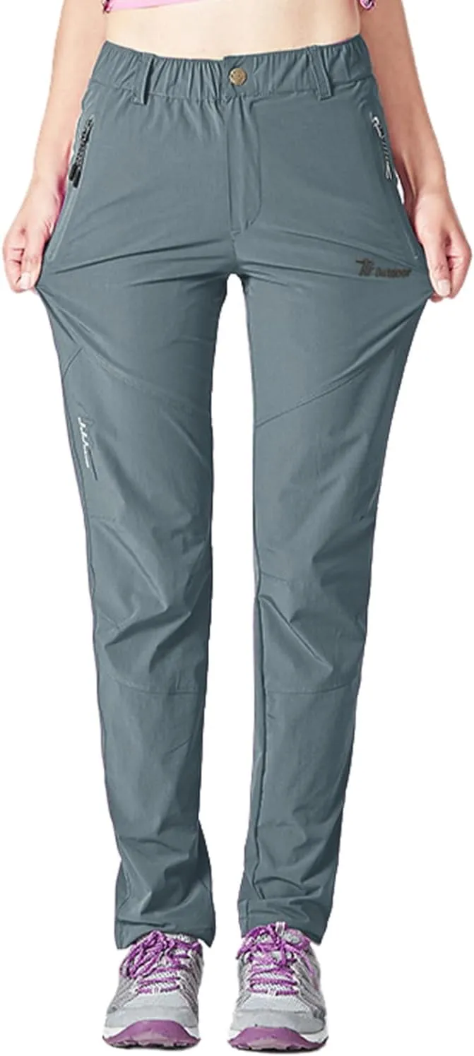 Gopune Women's Outdoor Hiking Pants Lightweight Quick Dry Water Resistant Mountain Trouser