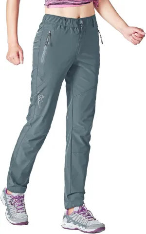 Gopune Women's Outdoor Hiking Pants Lightweight Quick Dry Water Resistant Mountain Trouser
