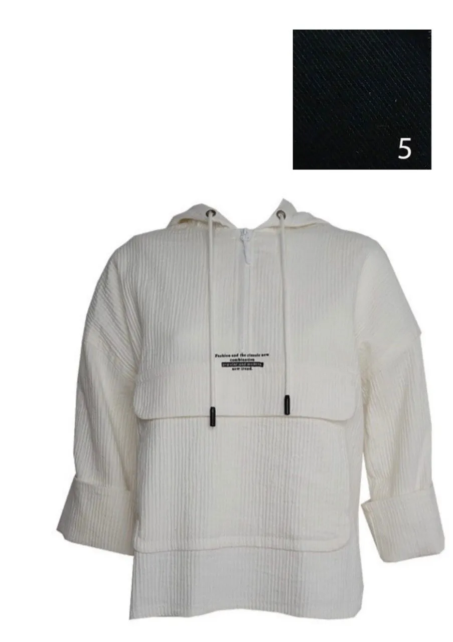 Half -Zip Front Kangaroo Pocket Cotton Hoodie